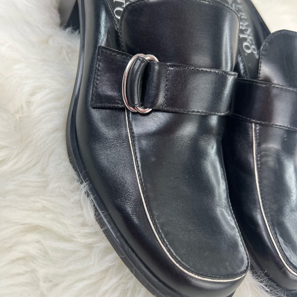 WOMENS BLACK LEATHER FRANCO Sarto MULES CLOGS  Low HEEL SHOES SIZE 7.5 M - Picture 7 of 16